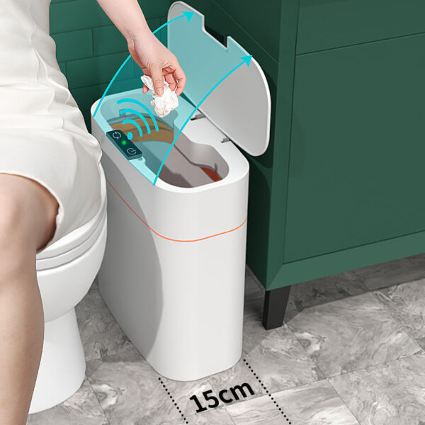 Smart Trash Can With Lid For Bedroom And Living Room Kitchen Storage Box Trash Can Induction Small Car Box Automatic Smart Dustbin Smart Trash Bin