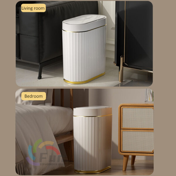 Smart Trash Can With Lid For Bedroom And Living Room Kitchen Storage Box Trash Can Induction Small Car Box Automatic Smart Dustbin Smart Trash Bin - Image 9